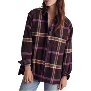🍂✨‎ MADEWELL Tilda Plaid Shirt Jacket Cotton Overshirt Shacket XL ✨🍂